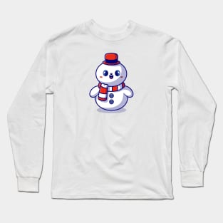 Cute Snowman Cartoon Long Sleeve T-Shirt